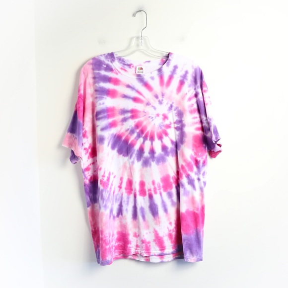 Fruit of the Loom Tops - NWOT Fruit of the loom tie dye print t-shirt purple pink white plus size 2X 1X